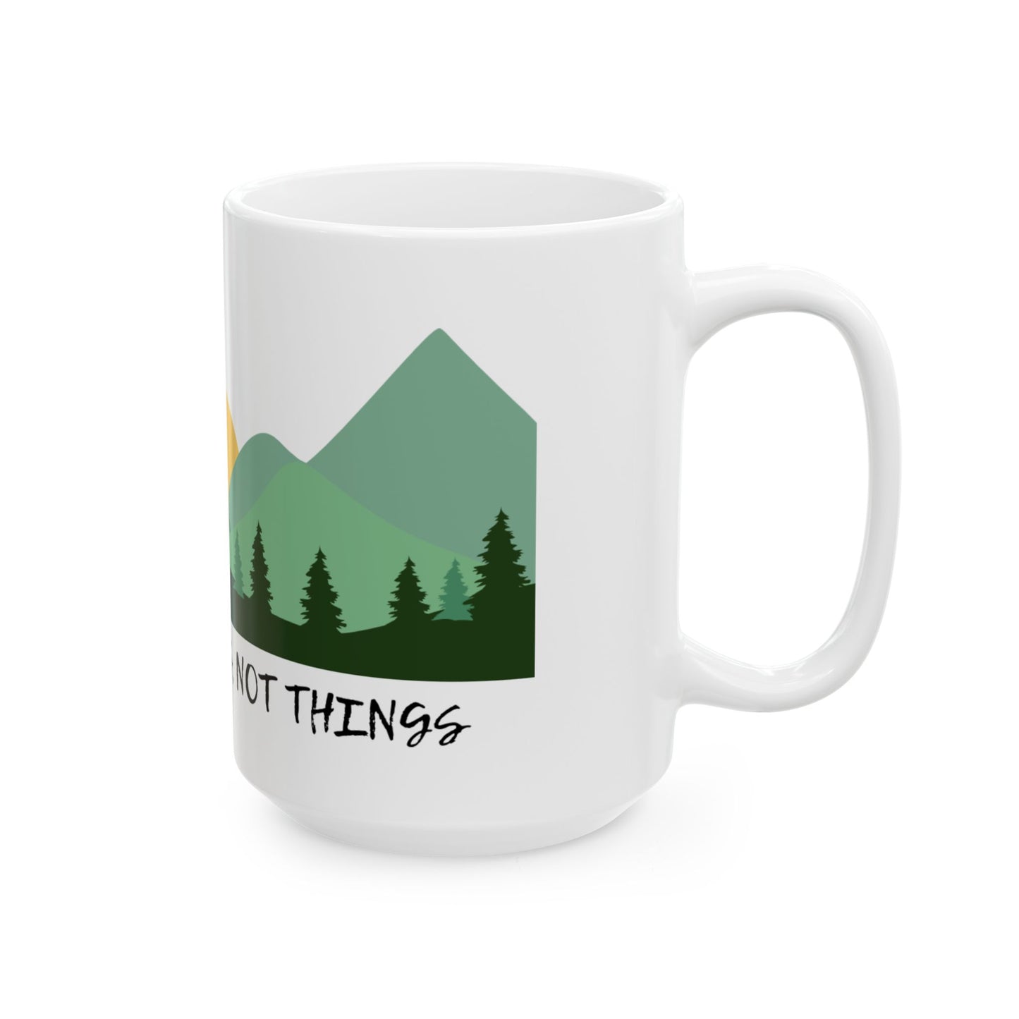 Nature-Inspired Ceramic Mug - Adventure Motif, Travel Gift, Coffee Lover's Accessory, Eco Friendly Mug, Outdoor Enthusiast Drinkware