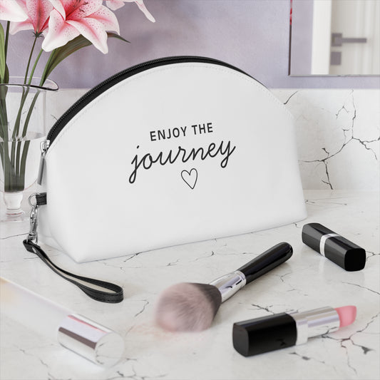 Journey Makeup Bag, Travel Pouch, Cosmetic Organizer, Gift for Her, Toiletry Bag, Inspirational Accessory