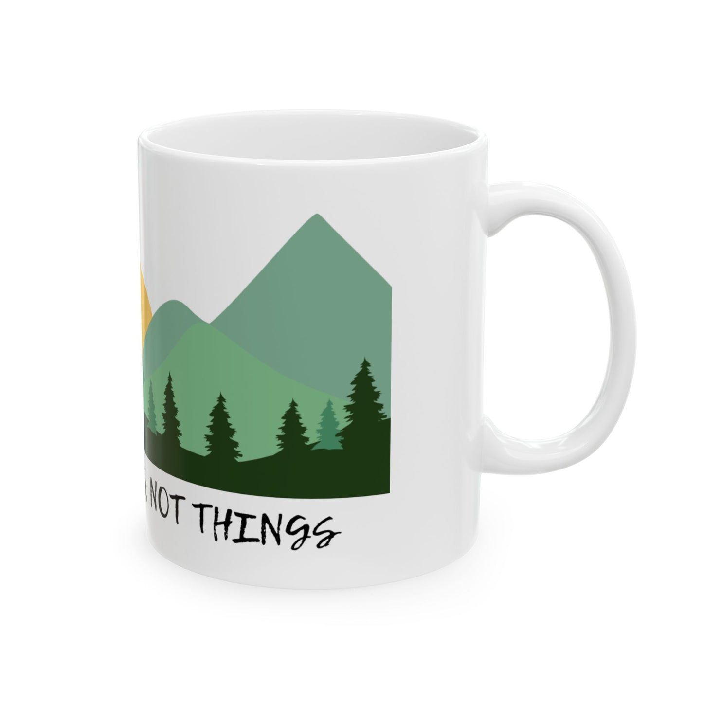 Nature-Inspired Ceramic Mug - Adventure Motif, Travel Gift, Coffee Lover's Accessory, Eco Friendly Mug, Outdoor Enthusiast Drinkware