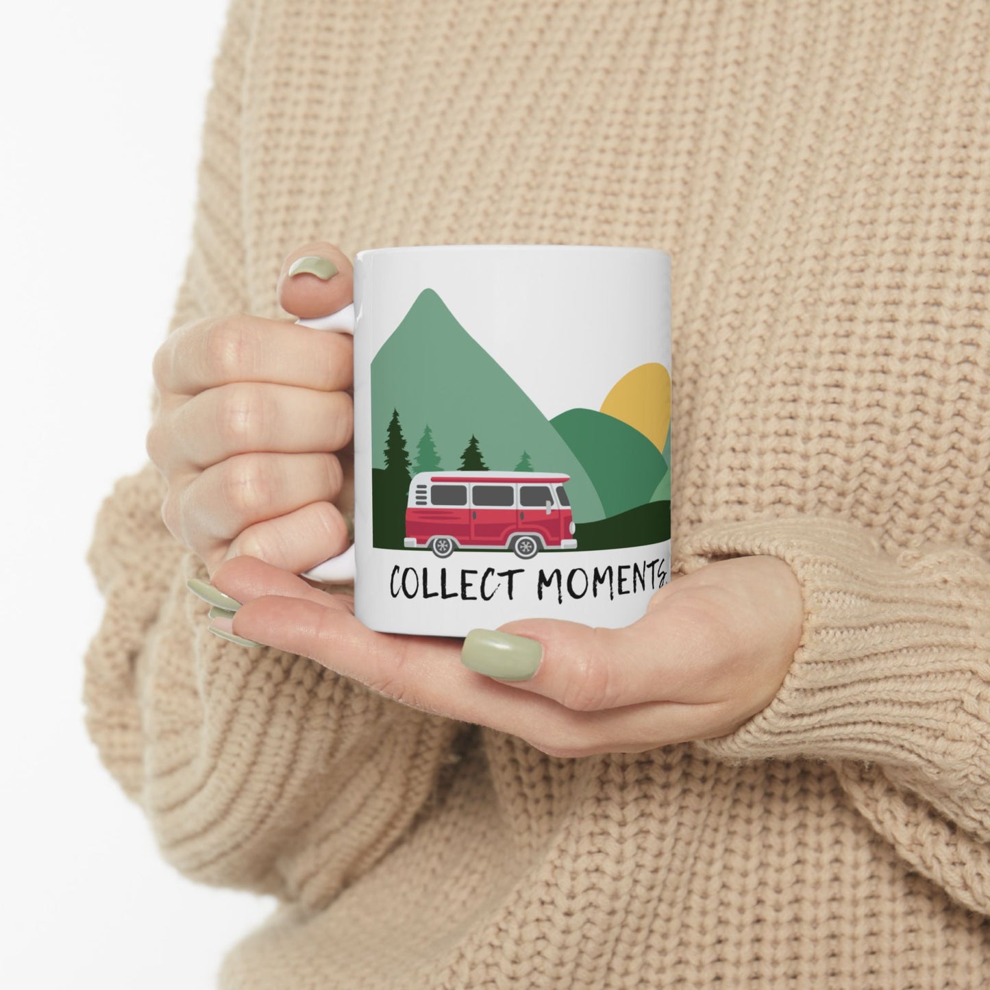 Nature-Inspired Ceramic Mug - Adventure Motif, Travel Gift, Coffee Lover's Accessory, Eco Friendly Mug, Outdoor Enthusiast Drinkware